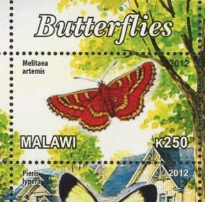 Malawi Butterfly Flower Insect Nature House Souvenir Sheet of 6 Stamps Mint NH