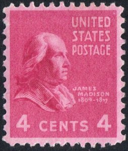 SC#808 4¢ James Madison (1938) MLH