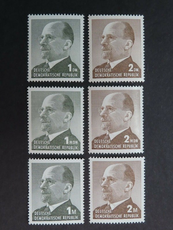 HuskyStamps ~ Germany DDR #590B-590C, 751-752, 1113-1114, set of 6, MNH, 6 pics