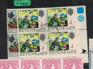 Seychelles SG 269a, 274a Plate Blocks of 4 NGAI (2ete) 