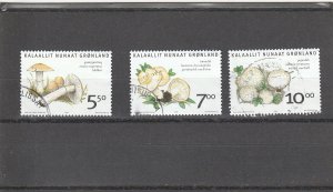 Greenland  Scott# 476-478  Used  (2006 Mushrooms)