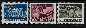 POLAND Sc 448-50 NH ISSUE of 1948 - CONGRESS W/DATE XII.1948
