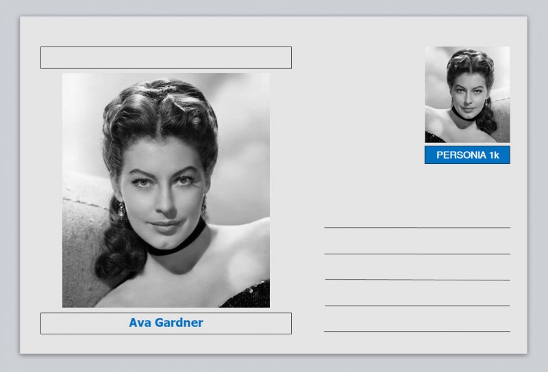 Personalities - postcard Ava Gardner actress women cinema films #4 