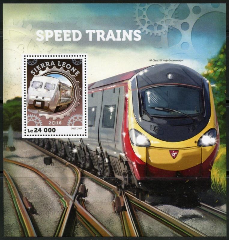 SIERRA LEONE 2016 SPEED TRAINS SOUVENIR SHEET MINT NH