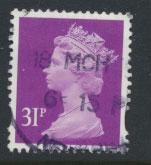 GB QE II Machin - SG Y1695   Used  31p  dull purple under flourescent light