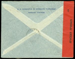 EDW1949SELL : ISRAEL 1949 Air Mail Forwarded Censored cover to Tel Aviv.