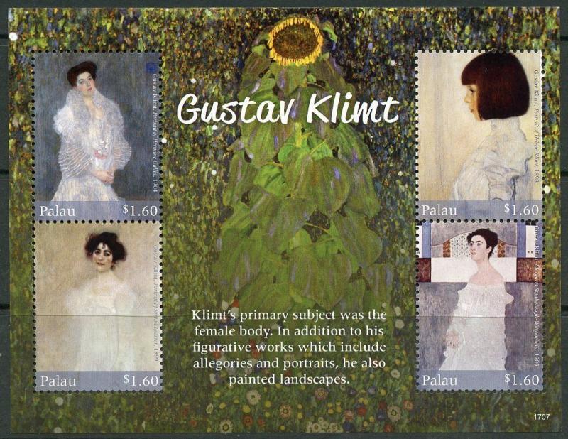 PALAU 2017 GUSTAV KLIMT SHEET MINT NEVER  HINGED 