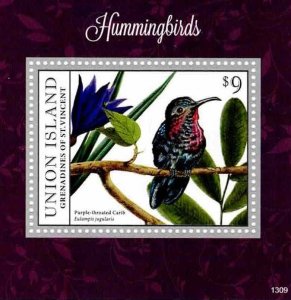 St. Vincent Grenadines Union Island 2013 Hummingbird Souvenir Mini Sheet MNH