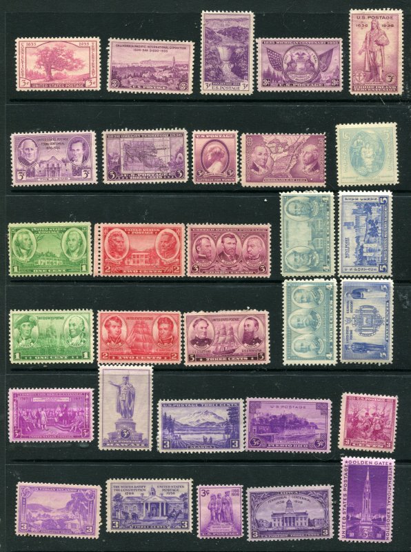 EARLY US MINT #772 and  higher 30 Stamps total  (stock page not included)