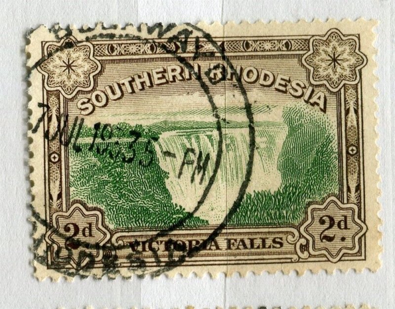 RHODESIA; 1932 early Victoria Falls issue 2d. fine used POSTMARK