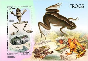 LIBERIA- 2023 - Frogs - Perf Souv Sheet - Mint Never Hinged