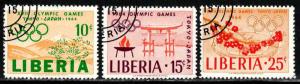 Liberia # 418-20 ~ Cplt Set 3 ~ Ucto, HMR ~ cv. .95