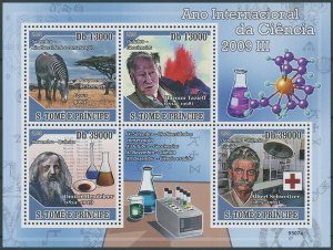 Sao Tome & Principe 2009 MNH Science Stamps Albert Schweitzer Mendeleev 4v M/S