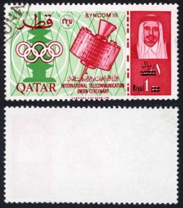 Qatar 1966 ITU New Currency surcharge 1R on 1R Space UNRECORDED