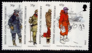 BRITISH ANTARCTIC TERRITORY QEII SG286-289, 1998 clothing set, NH MINT. Cat £15.