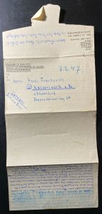 1947 Egypt German POW Prisoner Of War British MEF Camp Letter Cover To Dusseldor