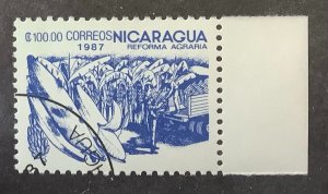 Nicaragua 1987 Scott 1615 CTO - 100.00 C$,  Agrarian Reform,  Bananas