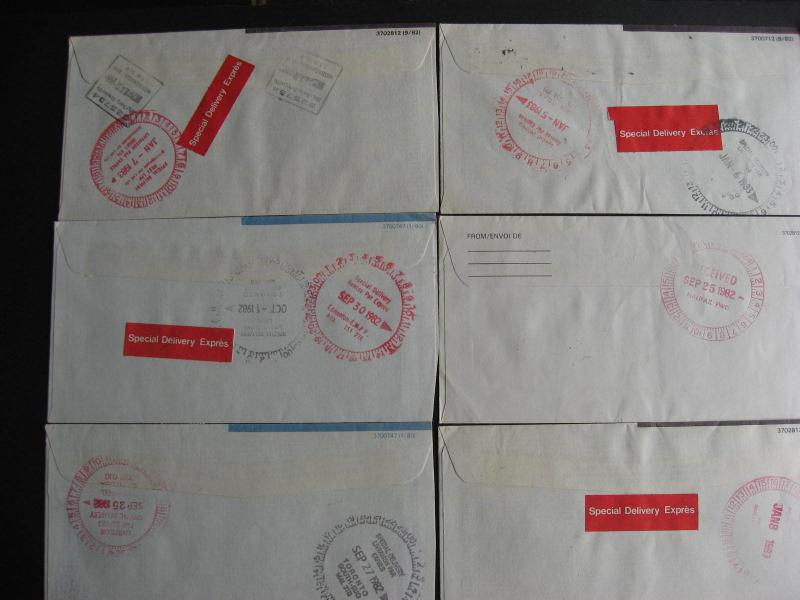 Canada 15 special delivery covers, 1980s era, check them out!!! 