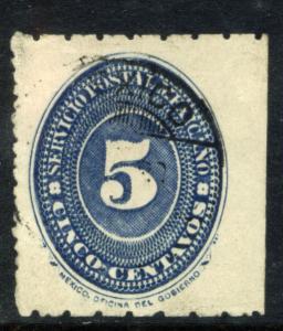 MEXICO 194D, 5c LARGE NUMERAL, PERF 6X12 UNWMKD USED. (102)