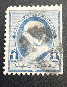 StampGeek US SCOTT #219 USED, FINE-VERY FINE, HINGED, STRAIGHT EDGE,