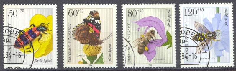 Germany Sc# B616-B619 Used (a) 1984 50+20pf-120+60pf Insects