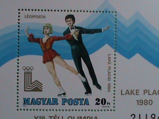 HUNGARY STAMP:1980- THE 13TH-LAKE PLACID WINTER OLYMPIC GAMES-MINT STAMP S/S