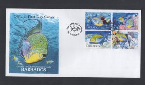 Barbados #1102-05 (2006 Fish set) on  unaddressed PO cachet FDC