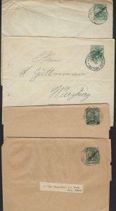 PALESTINE GERMANY 1909 1913 GERMAN POST OFFICE IN JERUSALEM FOUR POSTAL ITEMS TW