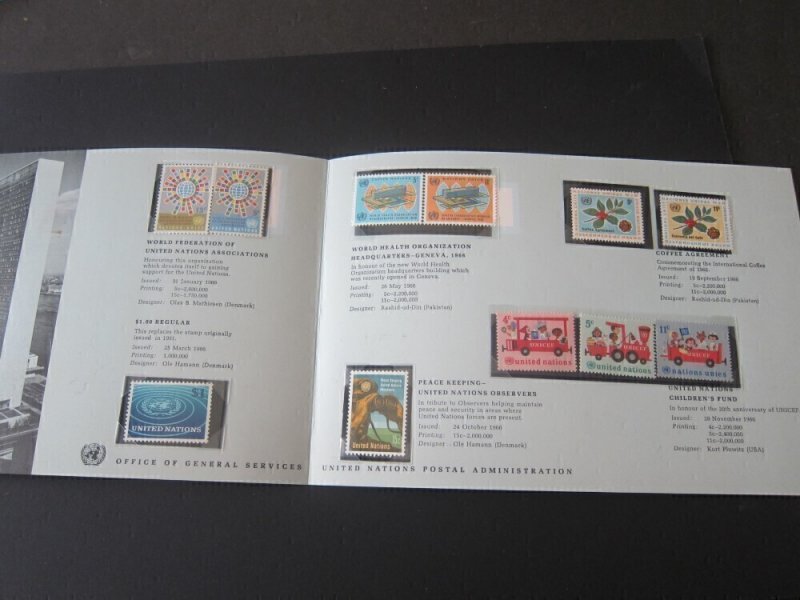 UN Souvenir Folder 1966 MNH stamps issued in New York