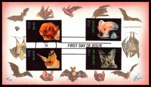 Scott 3661 - 64 37 Cents Bats Pugh Hand Painted FDC 13 Of 13