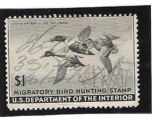 U.S. Scott #RW12 Used $1 Duck Stamp 2018 CV $22.50