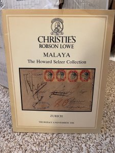 HOWARD SELZER Malaya - November 6, 1986 Christie's Robson Lowe Auction Catalogue