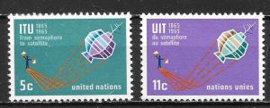 United Nations 141-42 100th ITU set MNH