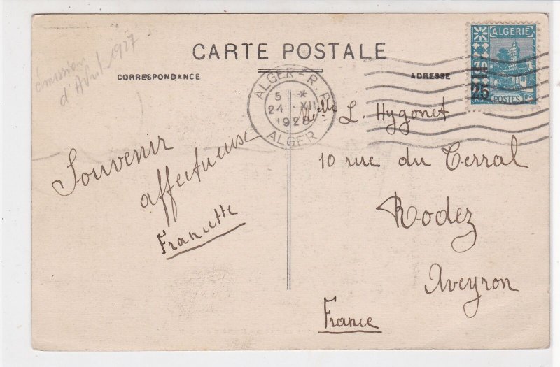 Algeria 1928 Alger Cancel Alger Basillica Illustration Stamp Card Ref 35178