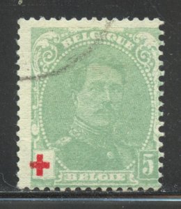 Belgium Scott B25 Used H - 1914 King Albert I - SCV $3.00