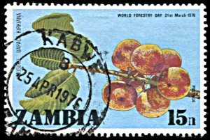 Zambia 160, used, World Forestry Day, Sugar Plum Tree