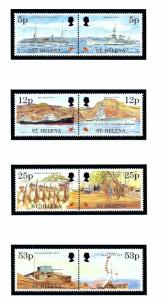 St Helena 647a-53a MNH 1995 End of WWII anniv in pairs