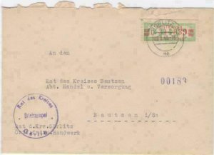 German DDR 1960 Gorlitz  Bautzen   official courier stamp cover r20176