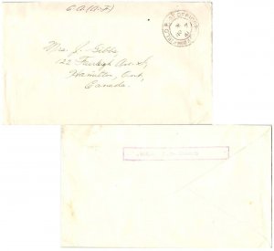 Canada Soldier's Free Mail 1941 Field Post Office 465, Canadian Military Head...
