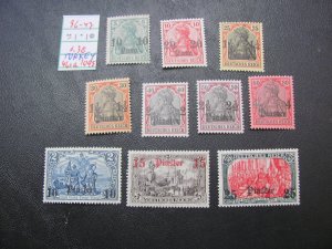 GERMANY  TURKEY FOREIGN OFF. 1905 MNH MI.  36-7,39-43,45,46a XF 850 EUROS (100)