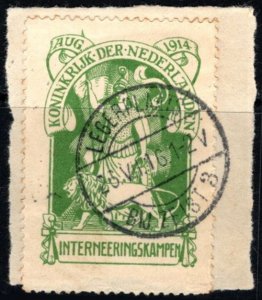 1914 Netherlands Internment Camp Label Used Postmarked Camp Zeist July 26, 1916