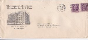 U.S. THE IMPERIAL BRASS MFG. CO. 1933 Illustrated Slogan Stamps Cover Ref 47142