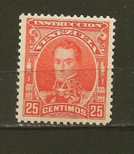 Venezuela Simon Bolivar 1880's Instruccion Revenue Stamp 25 Centimo Mint Hinged