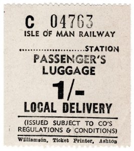 (I.B) Isle of Man Railway : Passenger's Luggage 1/-