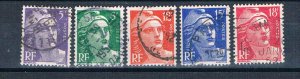 France 650-54 Used set Marianne 1 1951 (F0160)