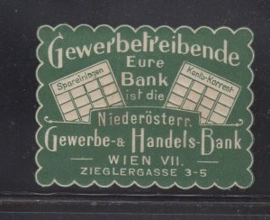 Austrian Advertising Stamp - Lower Austrian Commercial Bank, Vienna