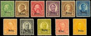 669-679, Mint VF-XF OG NH - Complete set of Nebraska Over...