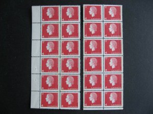 Canada 2 MNH blocks 12 Ut 404vi 6 split bar pairs, 404xi, 404xiii 6 L,R pairs 