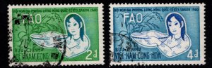 South Vietnam Scott 144-145 Used FAO Freedom from Hunger set