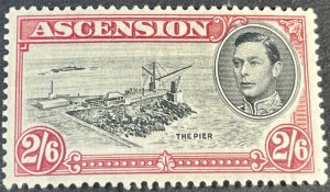 ASCENSION ISLAND # 47a-MINT/HINGED-SINGLE--CARMINE--PERF 13 1/2--1944